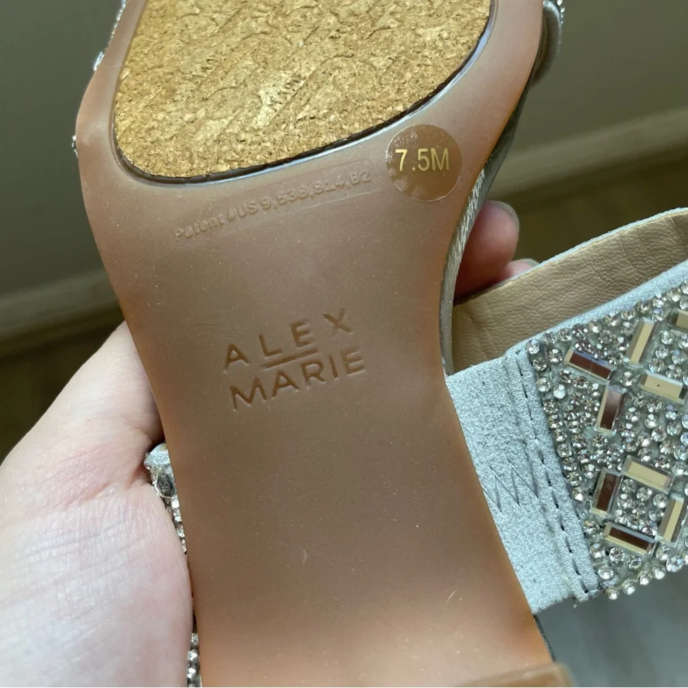 Alex Marie Silver Embellished Sandals - Picture 4 of 8